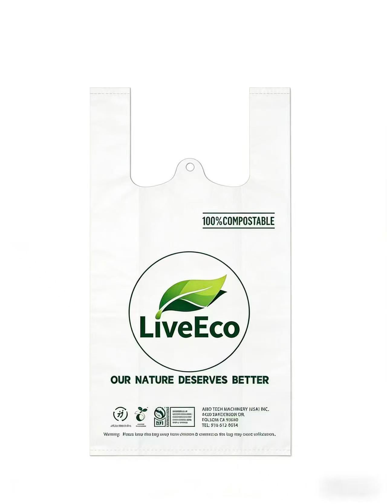 LiveEco 100% Compostable T-Shirt Bags