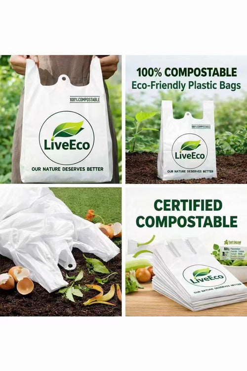 LiveEco 100% Compostable T-Shirt Bags